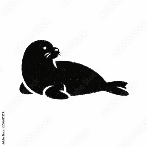 Sleek Minimalist Seal Silhouette Graphic for Modern Branding and Marine Design