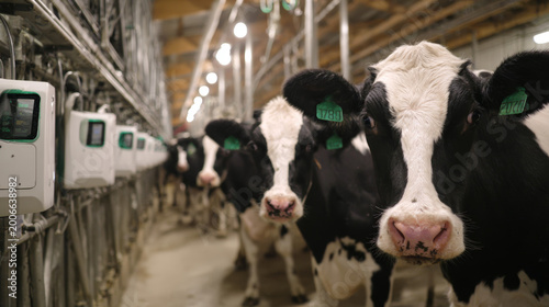 Robotic Milking Systems Used widely in dairy farms. Features: Animals voluntarily enter the milking station Robots clean udders, attach cups, and record milk yield.