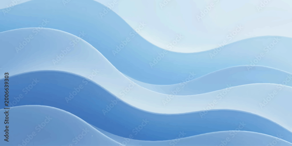 Obraz premium An abstract blue wave background features a flowing vector design with wavy lines and motion shapes to create a light water texture for a summer ocean backdrop