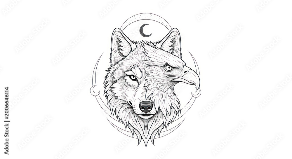 Obraz premium wolf head sketch