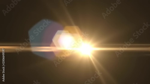 Bright Light with Lens Flares Moving.