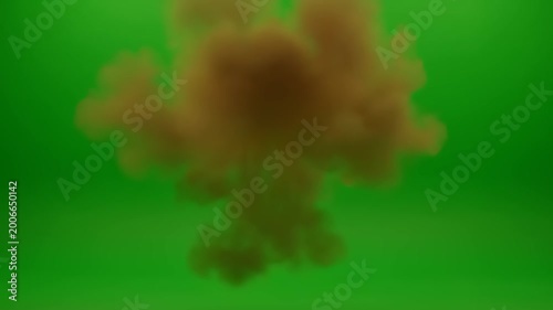 Brown Cloud on Green Background.