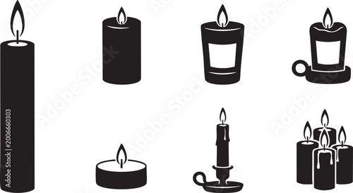 Photos Black and white candle collection a variety of shapes and styles for ambiance