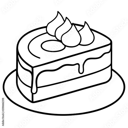 Nutella Cake line art vector