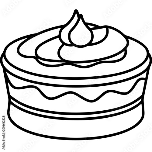 Nutella Cake line art vector