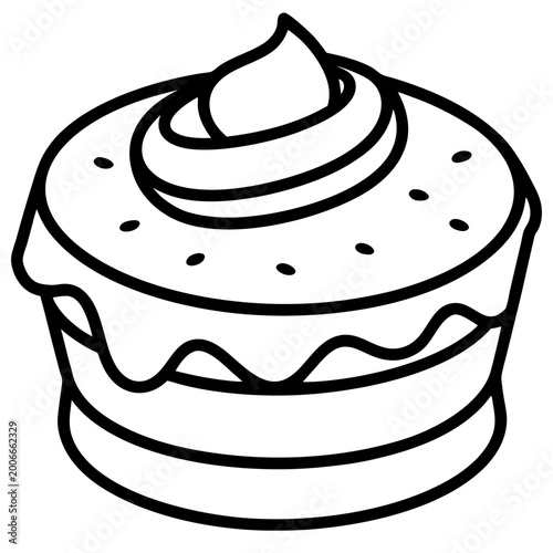 Nutella Cake line art vector