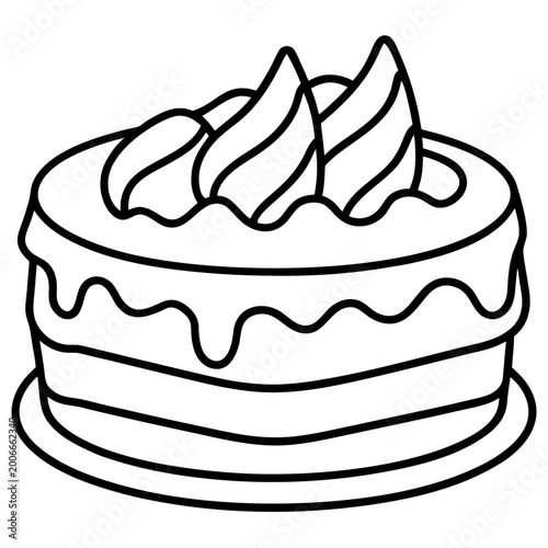 Nutella Cake line art vector