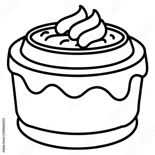 Nutella Cake line art vector