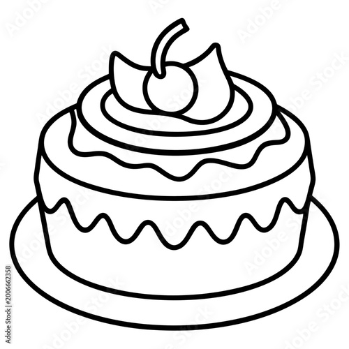 Nutella Cake line art vector
