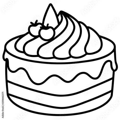Nutella Cake line art vector