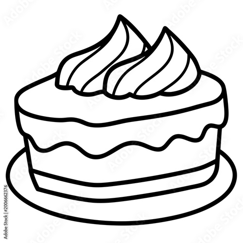 Nutella Cake line art vector