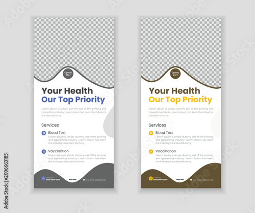 Modern Medical Healthcare Roll Up Banner Template Design