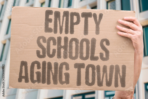 Photos "Empty Schools Aging Town" Declining birth rates close classrooms