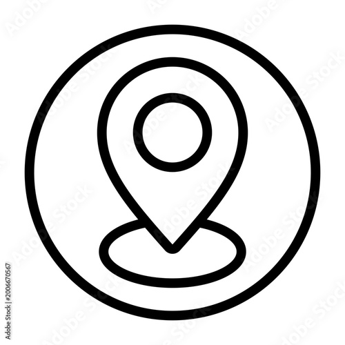 Free Download Location pin circle outline icon isolated on transparent background - GFXLoad