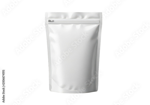Sealed plastic bag with zip lock standing upright