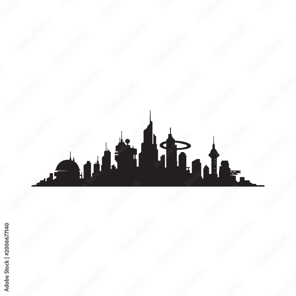 Fototapeta premium silhouette of the city