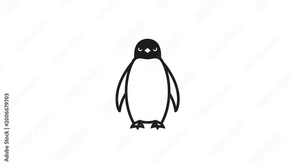 Obraz premium A simple illustration of a penguin standing alone.