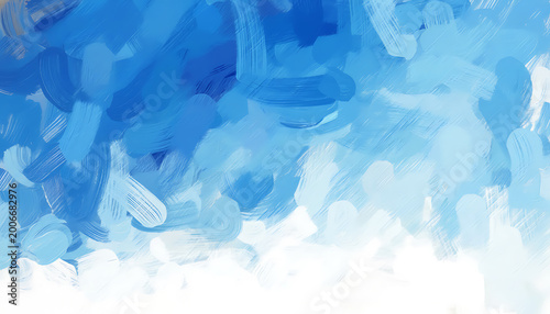 Abstract blue and white brushstroke background texture