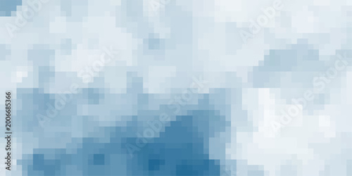Deep Blue and White Pixelated Abstract Sky or Water Pattern Background vector illustration