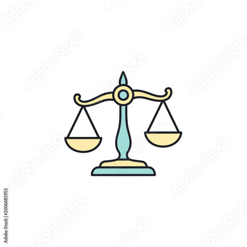 A balanced scale icon symbol.