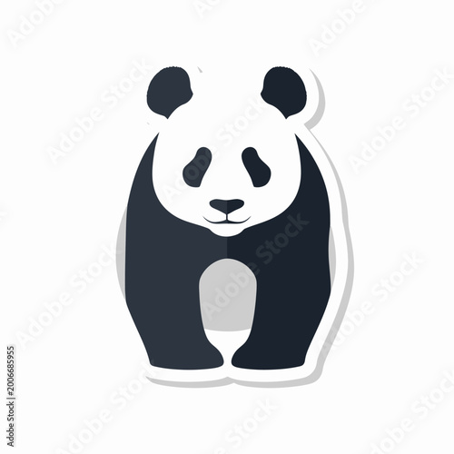 A cute cartoon panda bear sitting.