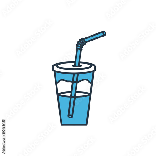 A blue plastic drinking cup.