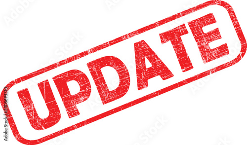 Billede på lærred Red update stamp