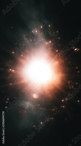 Mystical luminous explosion in a dark cosmic landscape