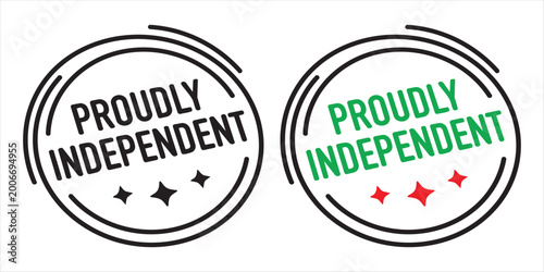 Fotografie Proudly independent logo collection for celebration of independence day