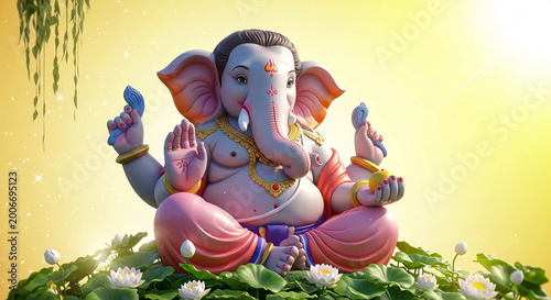 Ganesha, Hindu God of Wisdom, Elephant Headed Deity, Spiritual Icon, Religious Symbol