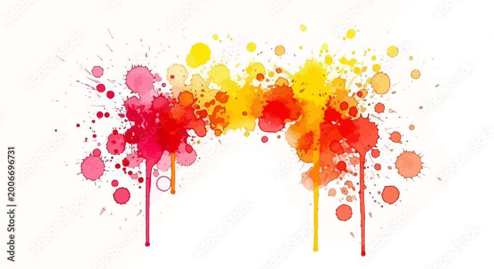 Fototapeta premium Colorful paint splatters, vibrant ink drops, abstract art design, creative background