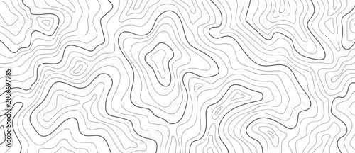 Map  contour backdrop art for area, Geographic geology hiking pattern with ocean navy dark chart wide location. Radar territory topographic line and outline drawing  Depth ground mountain landscape 