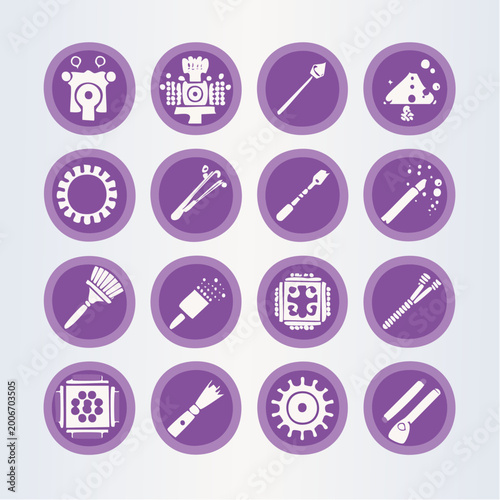 Creative AI Tools Inverted Circle Icon Set