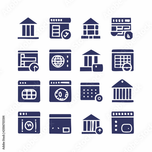 Big Data Analytics and AI Solid Glyph Icon Set