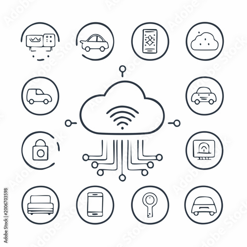 Internet of Things IoT Connectivity Outline Icons