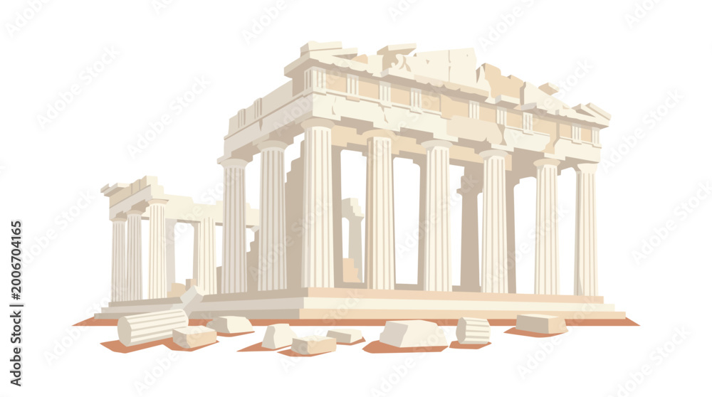 Fototapeta premium Ancient Greek Ruins Architecture Columns.