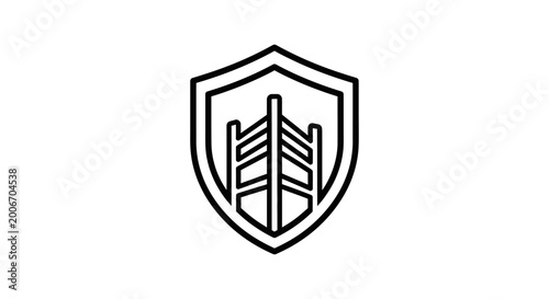 Slika na platnu Shield logo with fence design.