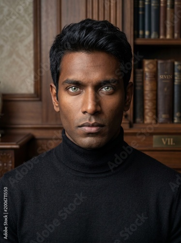 portrait of a handsome man in the library