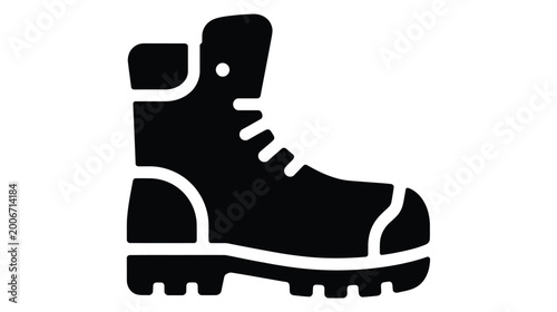 Quadro su tela Steel toe boots icon industrial safety footwear symbol vector illustration for c
