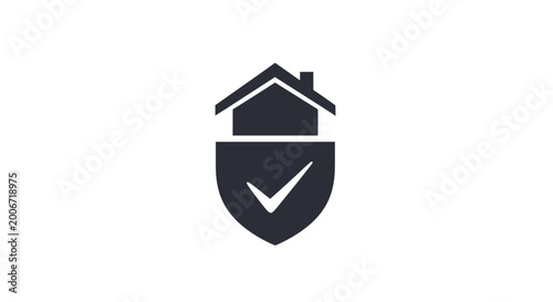 Tableau sur toile House Shield Protection Check Mark.