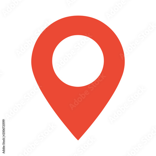 A red map pin icon is shown on a white background.