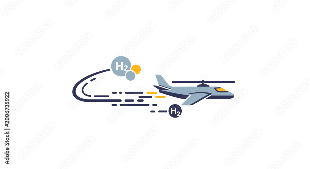 Fototapeta premium Airplane powered by hydrogen fuel cells.