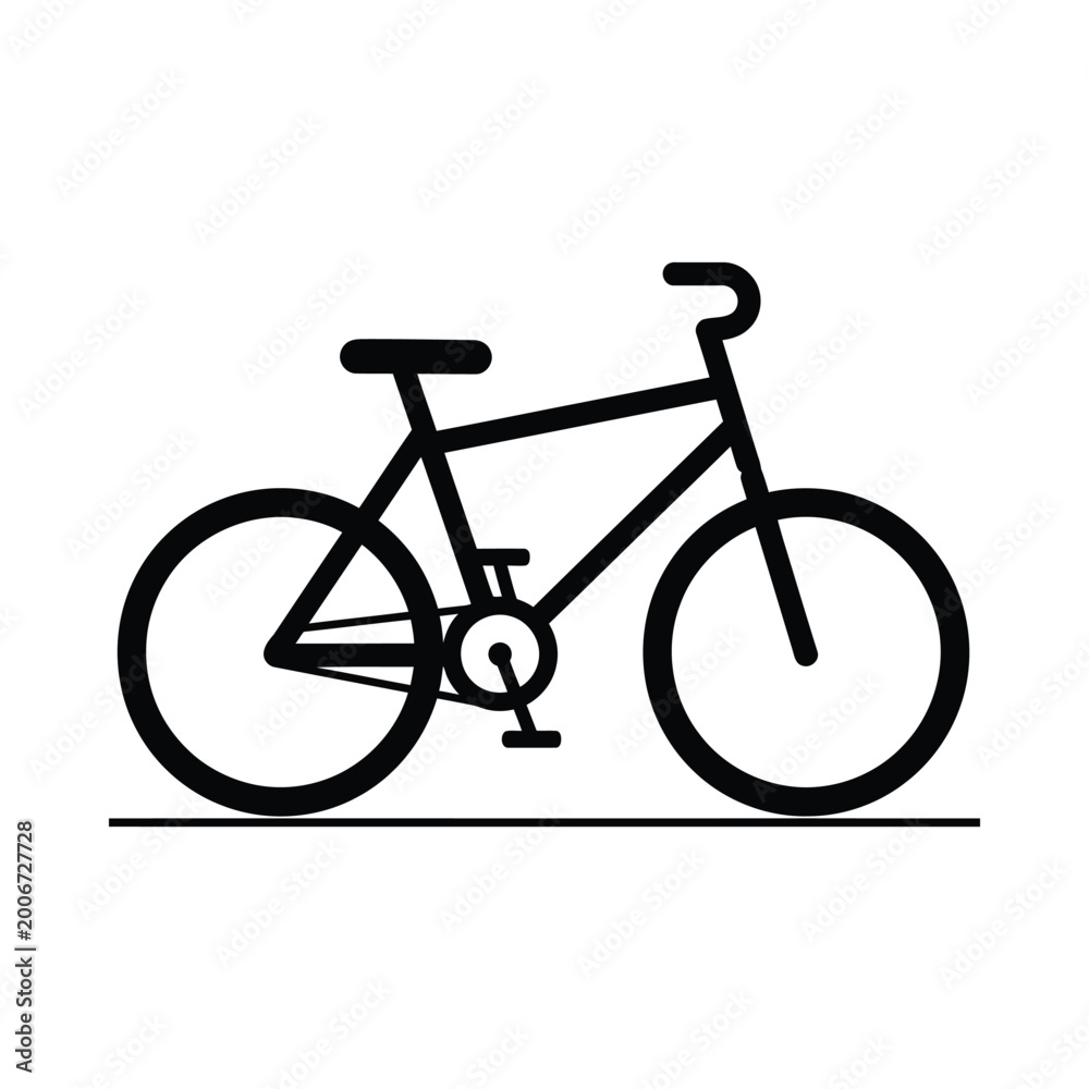 Fototapeta premium A sleek bicycle illustration showcases a modern bike design outdoors