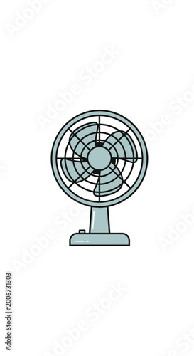 Simple Line Drawing of Electric Fan.