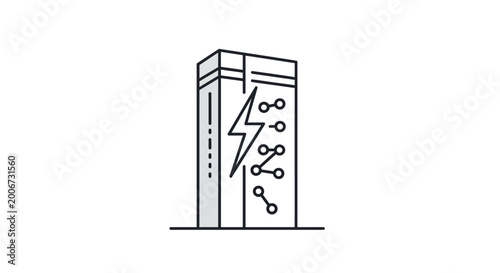 Simple line drawing of server.