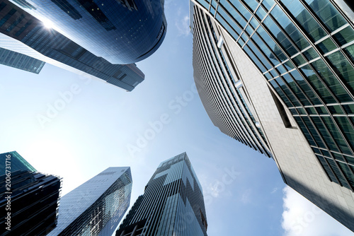 Open Sky Multiple Towers Rounded Corner Singapore CBD