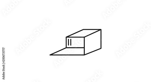 Simple Mailbox Line Drawing Icon.