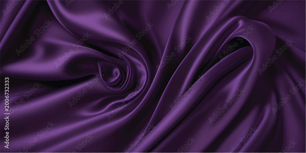 Obraz premium Smooth violet and purple silk fabric background with elegant satin waves and a shiny luxury textile texture featuring soft pink curves and draped cloth material