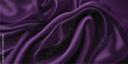 Canvas Print Smooth purple silk and violet satin fabric background with shiny textile texture