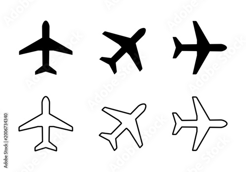 Airplane icon set